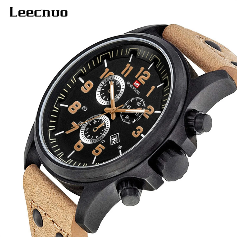 

Leecnuo Men's Outdoor Sports Watch Male Military Watches Waterproof Quartz Wristwatch with Calendar Watch for Men's Gifts