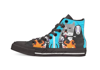 

Ghibli'd Away Design breathable Casual High Top lace-up Canvas shoes sneakers For Drop shipping