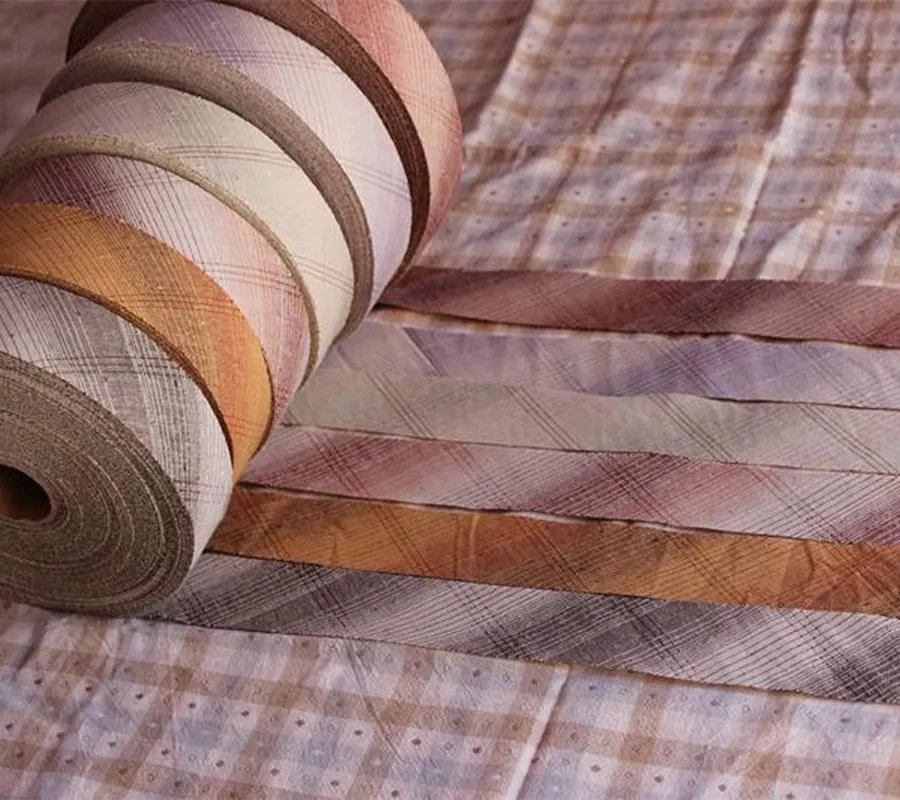 

4cm Grid Stripe Yarn Dyed Cotton Bias Binding Tapes Ribbon, Handmade Patchwork Cotton Fabric Trimming Sewing Accessories 20 met