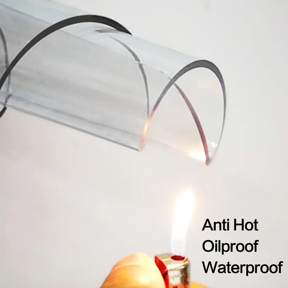 

Soft Glass PVC Tablecloth Waterproof Anti Hot Oilproof Plastic Transparent Tablecloth Modern Dining Table Cloth/Cover Kitchen