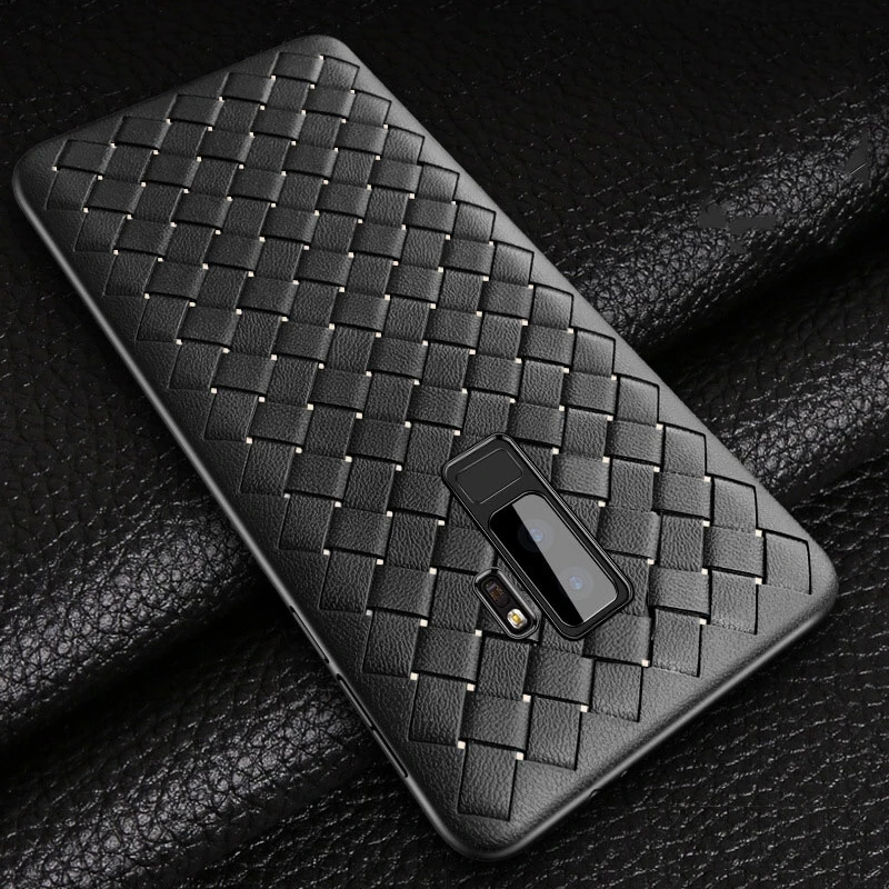 

Weave Leather Skin For Samsung Galaxy Note 9 Case Luxury Silicone Matte Coque Cover For Samsung Galaxy S9 Plus Note 9 Case Note9