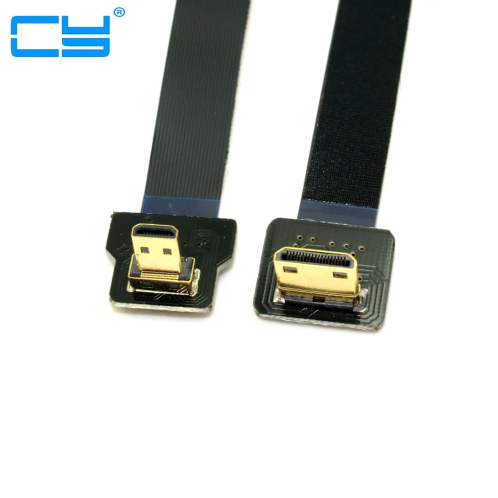 

10cm 20 cm 50cm 100cm FPV 90 Graus Micro HDMI Macho para Mini HDMI FPC Flat Cable para GOPRO Multicopter Fotografia Aerea