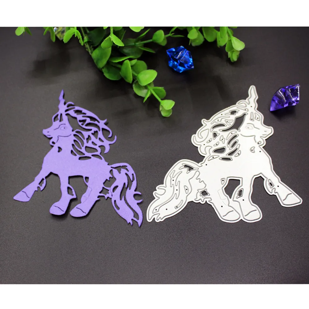 

New Unicorn Horse DIY Metal Cutting Dies Sencil For Scrapbooking Embossing Folders Template Album Paper Cards Handmade Craft