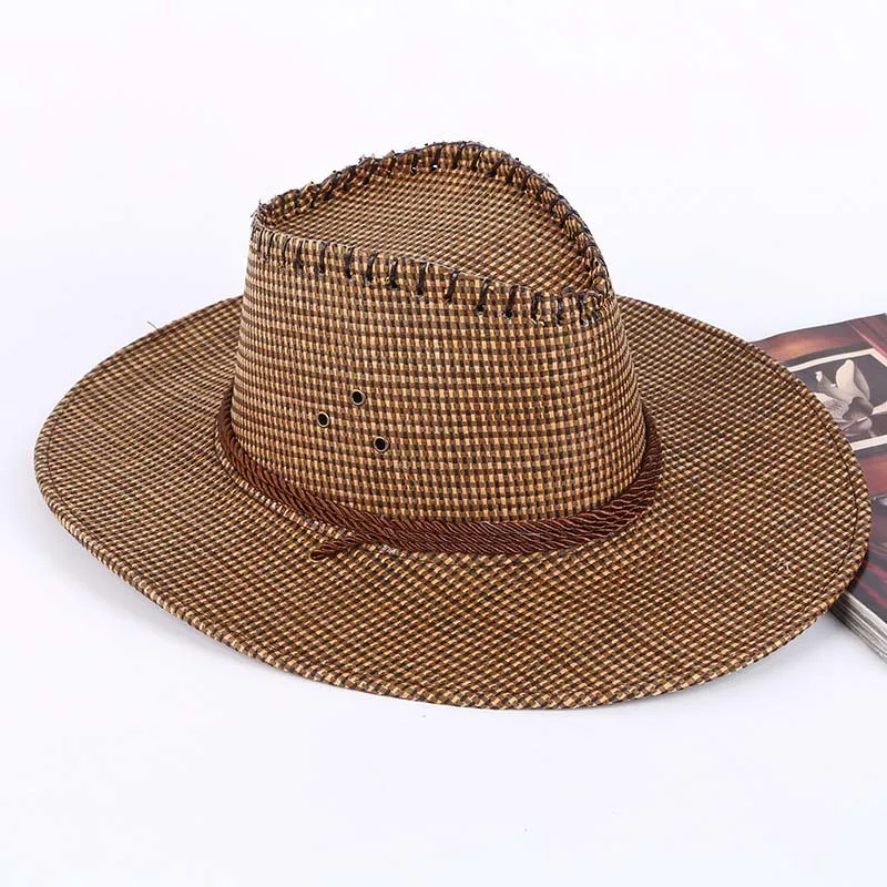

Men's Knight Sun Hats Wild Tourism Beach caps Visor Grass Western Cowboy Camouflage Cloth Cap Free shipping sale