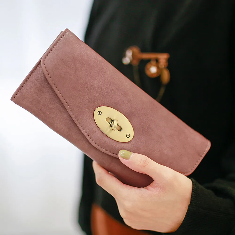 

2018 New Fashion Wallet Femme Portefeuille Lady Carteira Artificial Leather Clutch Wallet Long Card Wallet billeteras para mujer