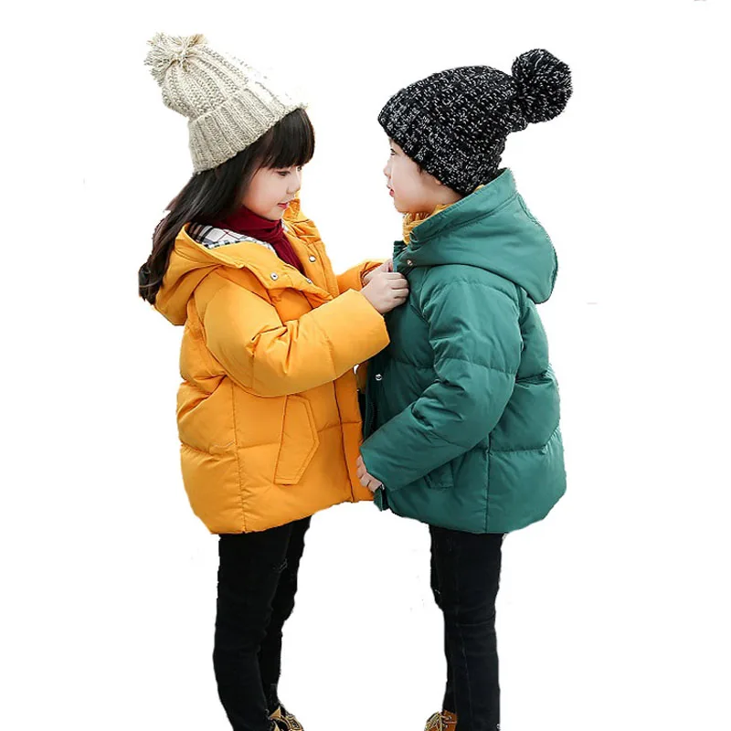 

2018 Winter Baby Unisex Boys Girls Warm Coats Kids Infant Outerwear Down Clothes Baby Jackets Toddler Hooded Parkas Jacket E266