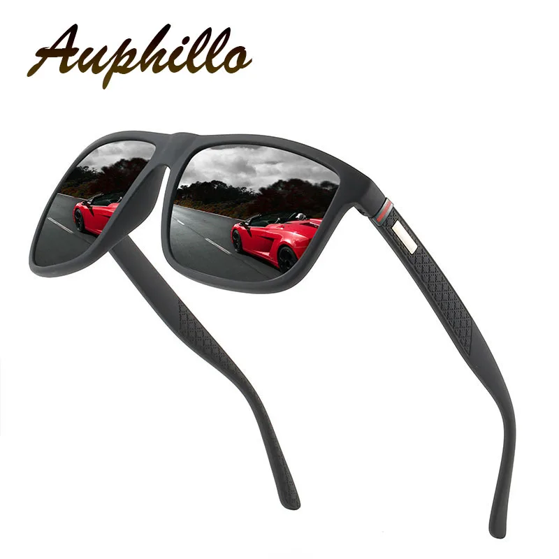 AUPHILLO Retro Sunglasses Men Polarized Driver's Driving Glasses Brand Designer Square Sunglasses gafas de sol Superior Quality
