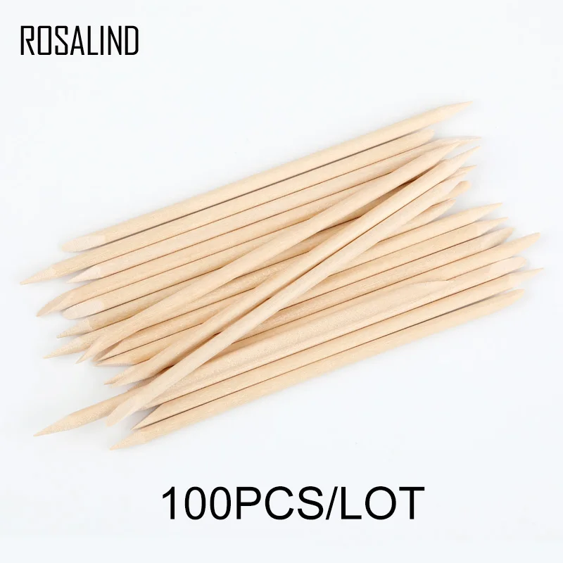 

ROSALIND Orange Sticks Wood Cuticle Pusher 100PCS/Lot Nail Art Remover Set For Manicure Pusher Nail Art Cuticle Remover