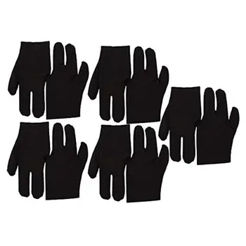 

5 pairs/set Billiard accessories Black Stretch Velvet 3 Fingers Gloves Billiard Cue Pool Pack breathable Golf gloves