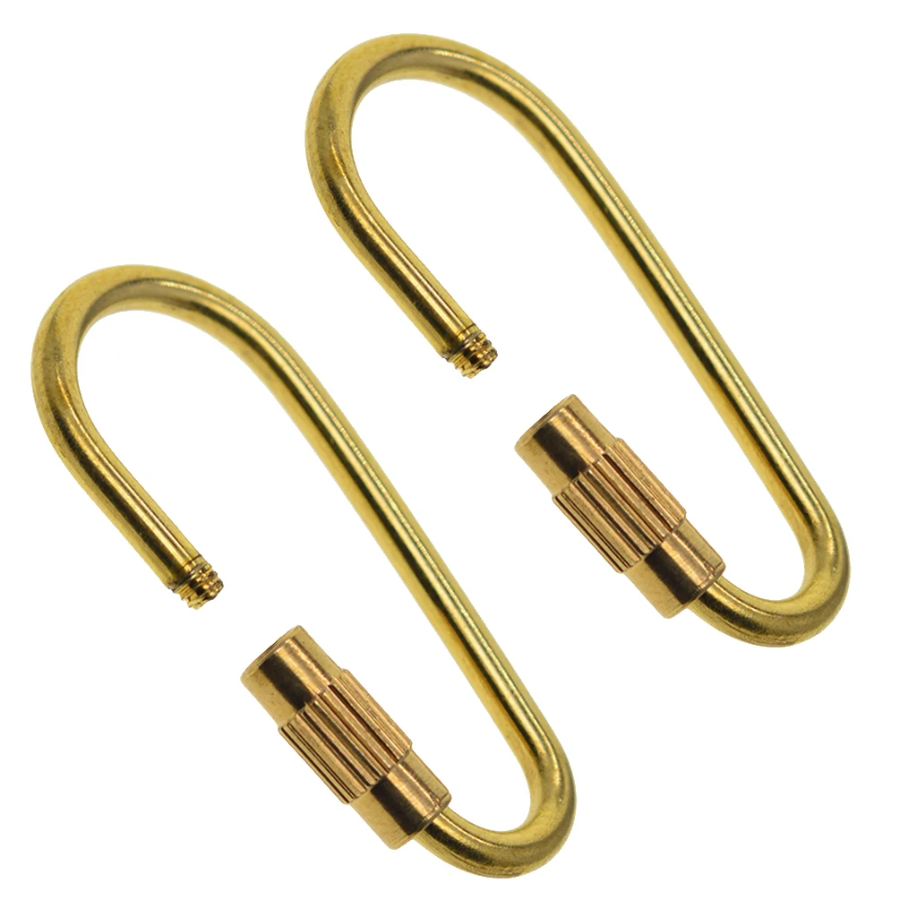 2/6pcs Durable Brass Screw Lock Key Ring Key Chain Ring Oval Shape Simple Style Keychain for Jewelry Making Bag Craft