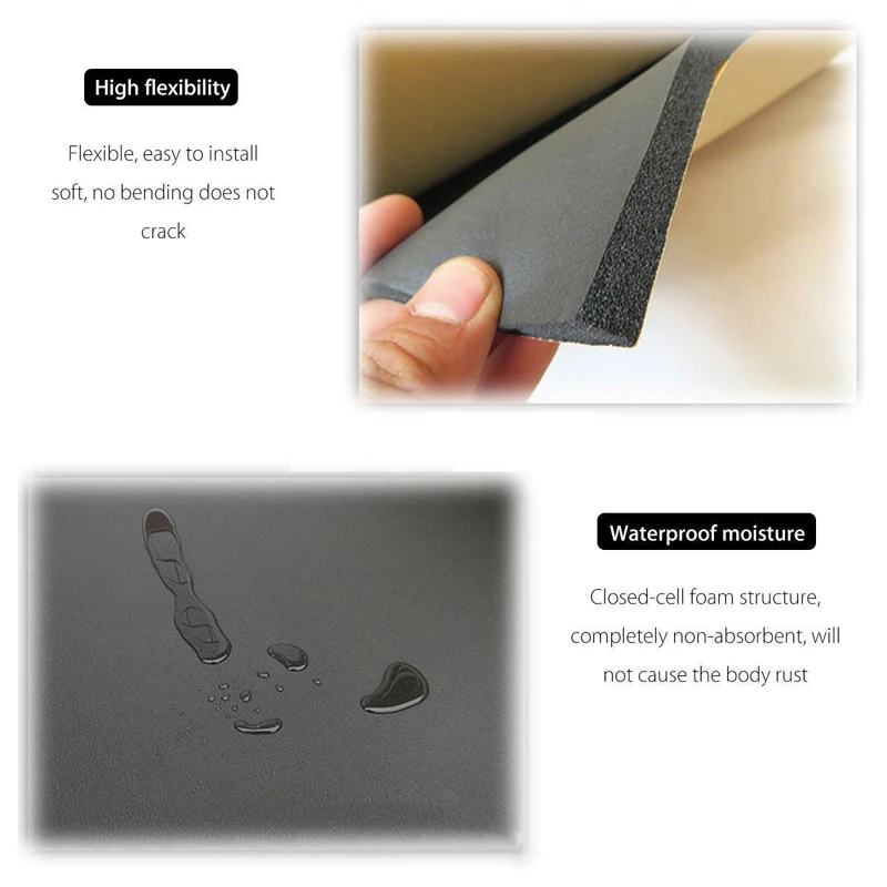 JX-LCLYL  30*50cm Auto Adhesive cotton insulation Foam Car Sound Proofing Deadener New