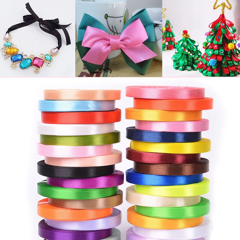 

25Yards/Roll Grosgrain Satin Ribbons Wedding Party Decorations DIY Bow Craft Ribbons Sewing Fabric Card Gifts Wrapping Supplies