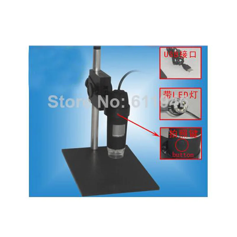 

1PC Newest 1X~500X USB Digital Microscope + Holder 8-LED Endoscope With Measurement Software USB Microscope