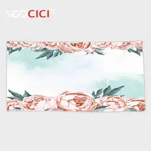 Toalla de mano/baño Ultra suave de microfibra personalizada, marco Vintage con bordes de rosas envejecido Aquarelle arte flores nupciales tema de la boda