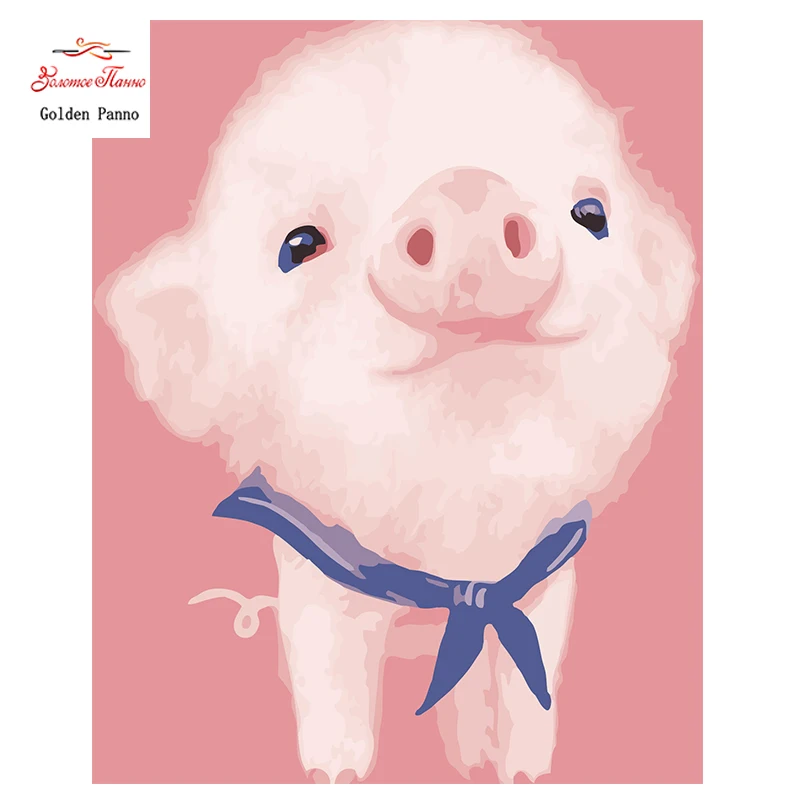 

Golden Panno,Needlework,DIY Cross stitch,Sets For Embroidery kit 14ct unprinted pink pig cross-Stitching,christmas 1010