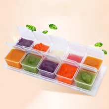 10 шт. портативные детские безопасные контейнеры для еды, диспенсер для чашек, контейнер для еды, многоразовое хранение в штабеле, чашки с лотком для детей