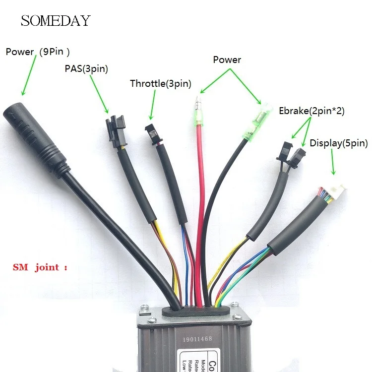Best SOMEDAY 36V/48V 22A E-bike standard square wave controller KT series 500W/750W motor conversion kit without lights 1