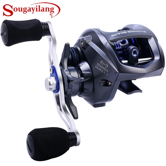 Cheap Sougayilang 12+1BB 6.3:1 Baitcasting Fishing Reel Wheels Right/Left Handed Lure Rod Carp Baitcasting Reel Coil Cheap Sougayilang 12+1BB 6.3:1 Baitcasting Fishing Reel Wheels Right/Left Handed Lure Rod Carp Baitcasting Reel Coil