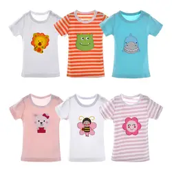 5 шт./компл. Рубашка с короткими рукавами хлопковые футболки для Одежда для новорожденных мальчиков и девочек одежда для детей и малышей