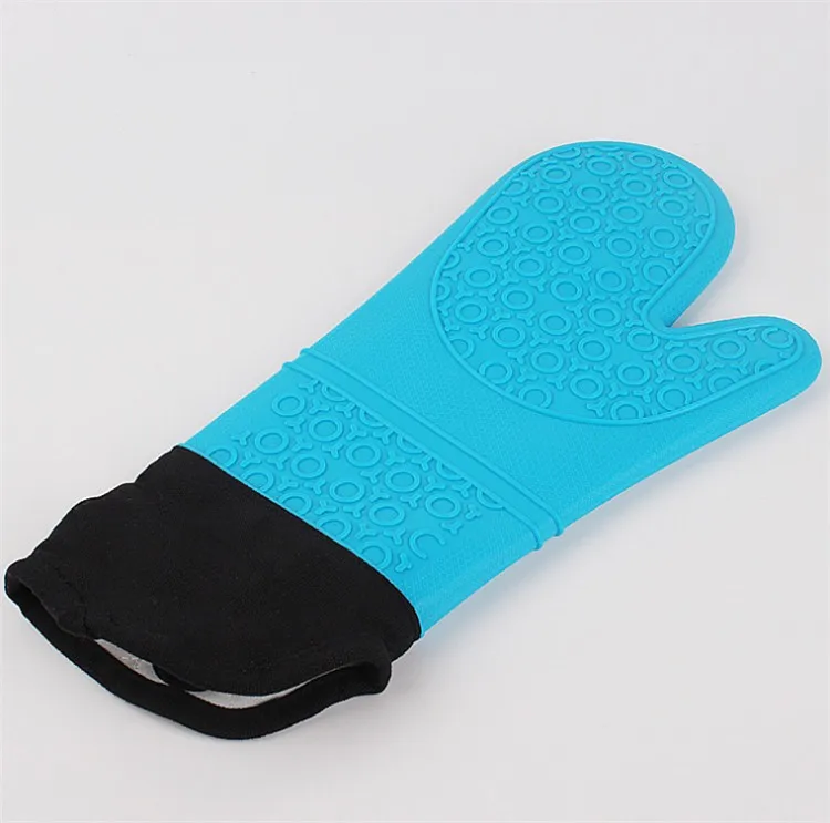 50 шт 190 г Длинные и добавить хлопок силиконовое покрытие перчатки для микроволновой печи термостойкие перчатки для барбекю и жаростойкие печи
