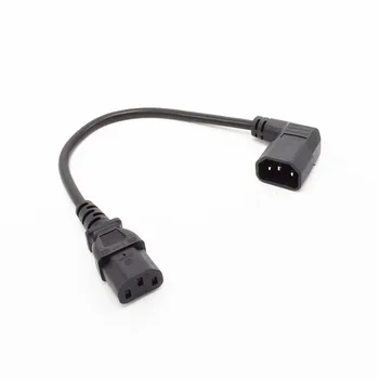 

C14 Bend-C13,IEC320 C14 Bend Male Plug To IEC320 C13 Female Power Extension Cable Cord 0.3m/0.6m