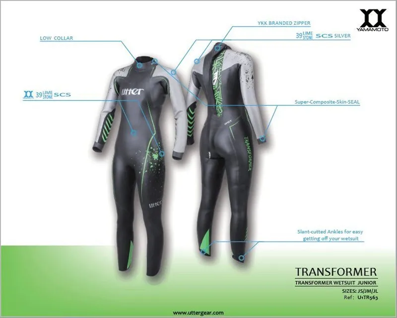 Полный трансформатор подростковый SCS триатлон костюм неопрен с длинным рукавом гидрокостюм для серфинга купальник для детей плавание бег купальники