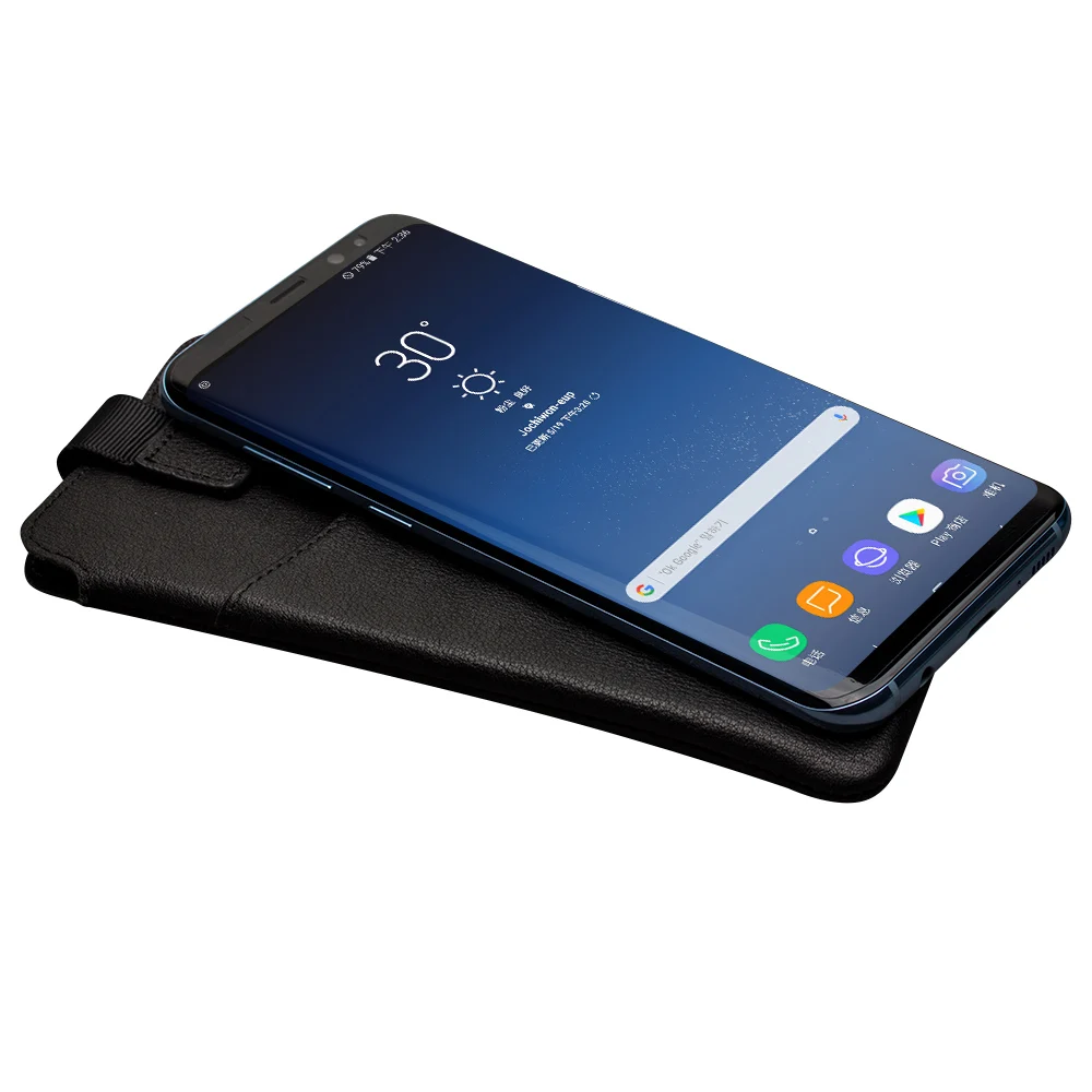 Роскошный кошелек QIALINO из натуральной кожи сумки для телефона чехол Samsung S8 Plus +