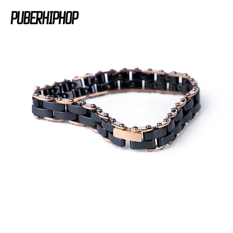 

2018 Two Layers Energy Power Ceramic Bracelets for Women Men High Quality Rose Gold Color Stainless Steel Healthy Bracelet Gift