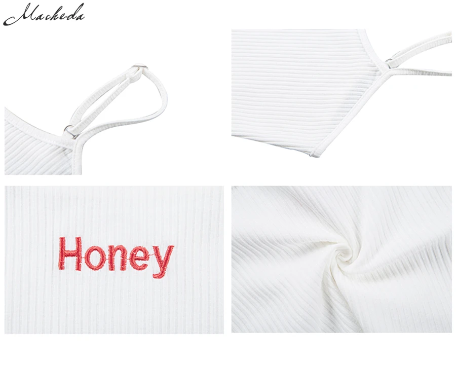 Nibber новые модные женские топы с красно-белым буквенным принтом "honey", сексуальный Повседневный Топ без рукавов с кроше