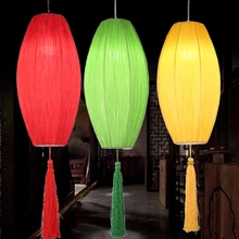 Chinese cloth antique pendant light lantern Hot pot shop Restaurant Restaurant Chinese cloth long ZS129
