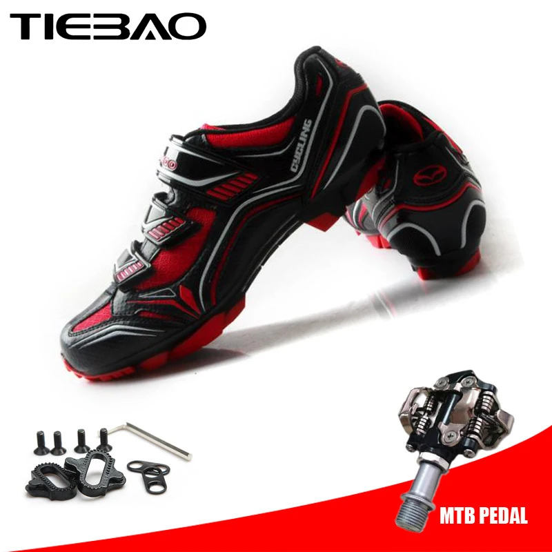 

TIEBAO Cycling shoes add SPD pedal 2019 sapatilha ciclismo mtb men sneakers women mountain bike professional Reflective sport