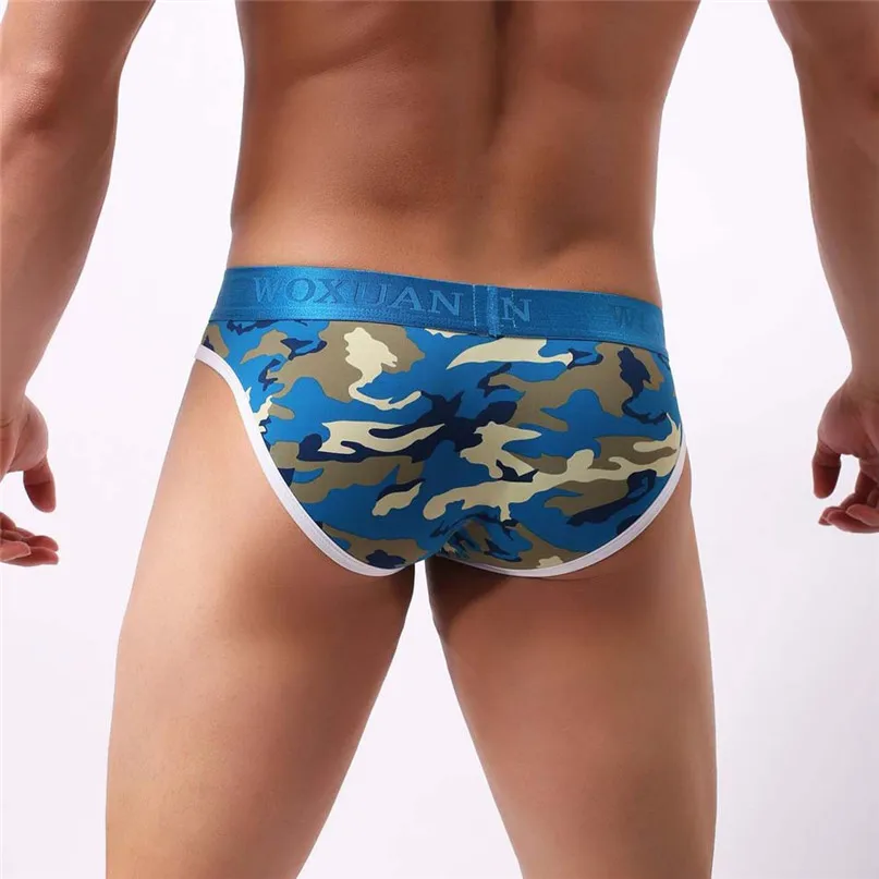 Comfortable Swim Briefs Fashion  Mens Briefs Underwear Bulge Camouflage Print Sports Underpants triangle #2h25 (5)