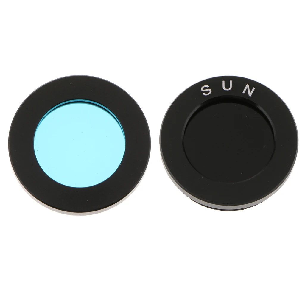 2Pcs Standard 1.25 inch Color Filters Set for Telescope Eyepiece - Black Blue, for Moon Planet Lunar Planetary Observation