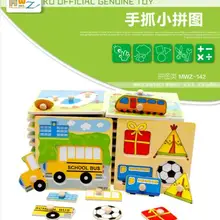 Candice guo Монтессори Деревянные образовательные игрушка мультфильм деревянные головоломки Детские ловли обучающая игра доска захват подарок на день рождения 3 шт./партия