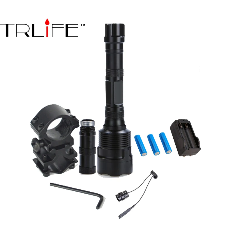 

Super Bright Tactical Flashlight Torch 3xT6 LED Lanterna Hunting Gun Mount+Tactical mount+Remote switch+3*18650