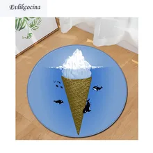 Lce крем мультфильм круглый Нескользящий Впитывающий Коврик для ванны коврик для гостиной спальни ковровое покрытие для пола Infantil