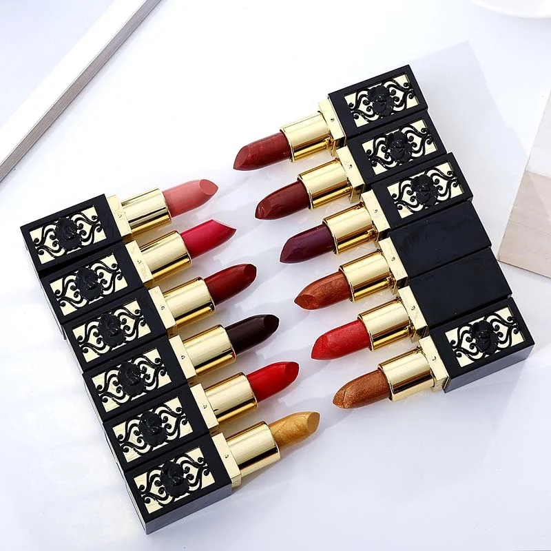 

2018 Metallic Shimmer Lipstick Makeup Matte Pigment Waterproof Long Lasting Batom Lipsticks Cosmetic Beauty Lip Stick Cosmetics