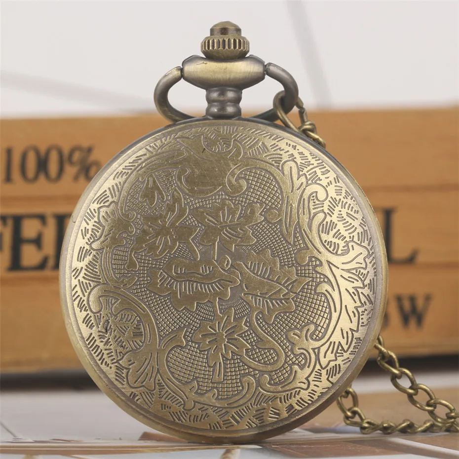 Сталинские бронзовые кварцевые карманные часы винтажные ожерелье часы Полные Часы-кулон с крышкой сувенирные часы Подарки для мужчин