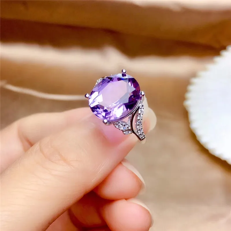 Amethyst Facetted Silver Ring – SILBERUH