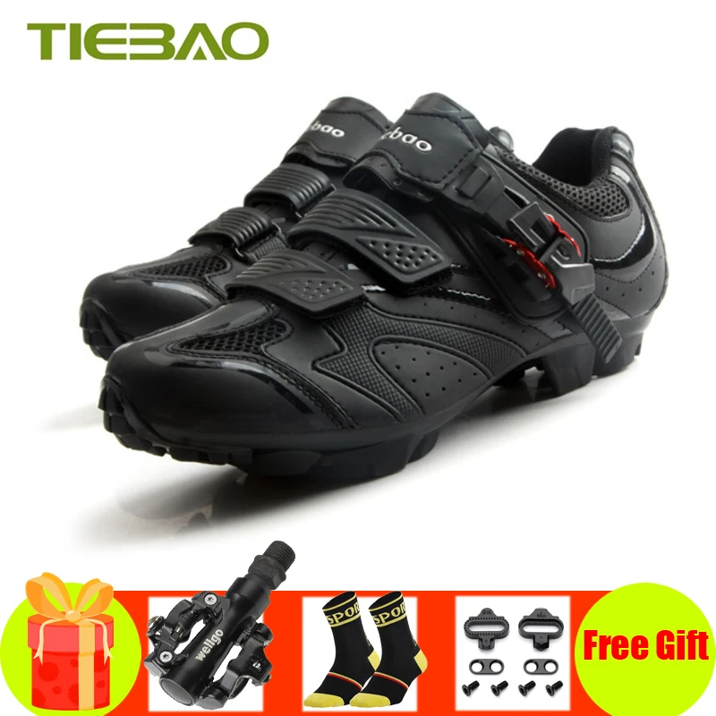 TIEBAO Sapatilha Ciclismo Mtb 2019 hombres mujeres SPD tacos pedales Ciclismo zapatos bicicleta de montaña auto-bloqueo Atlético zapatillas de montar