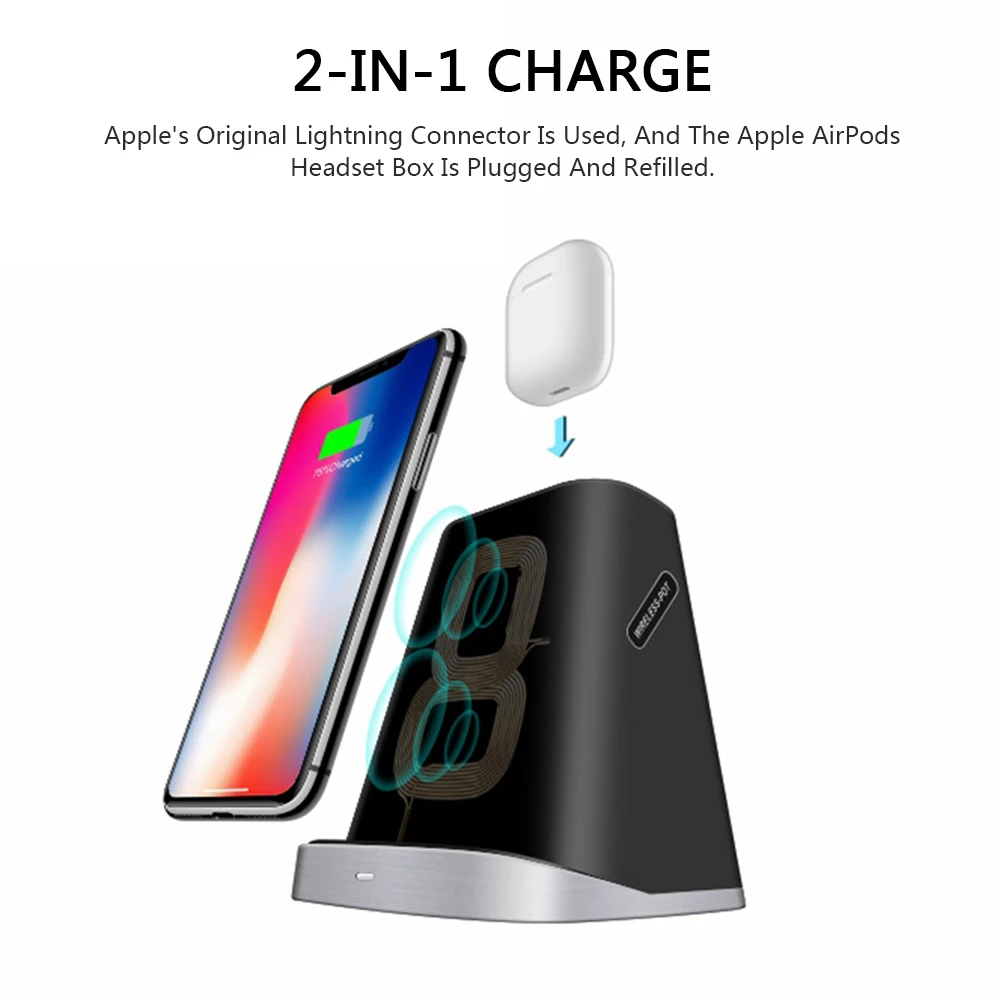 

QI 3 in1 10w Wireless fast multi Charging for Apple Airpods Samsung xiaomi iPhone huawei phone charger dock Stand station holder