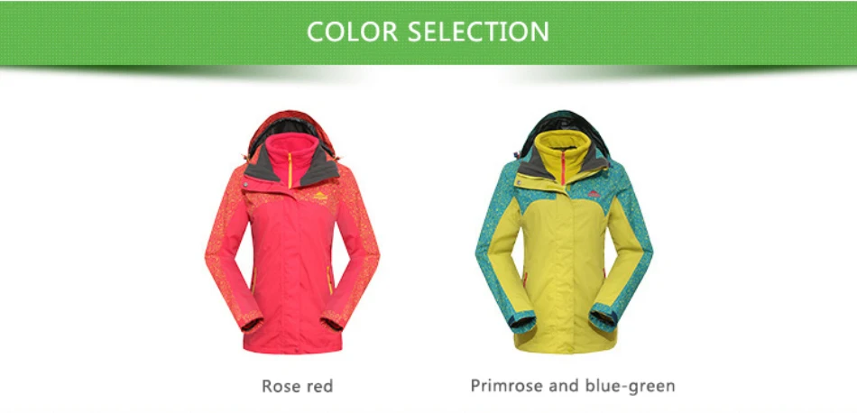 ROYALWAY 2Pieces Softshell Jacket Women Hiking Women Breathable Outdoor Waterproof Windbreaker Jacket#RFOL4411G