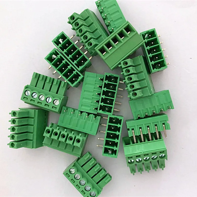 10 zestawów terminal PCB wtykowych 2EDGK rozstaw 3.81mm 2P 3P 4P ~ 24P MC1.5 Phoenix zakrzywiona igła siedzisko