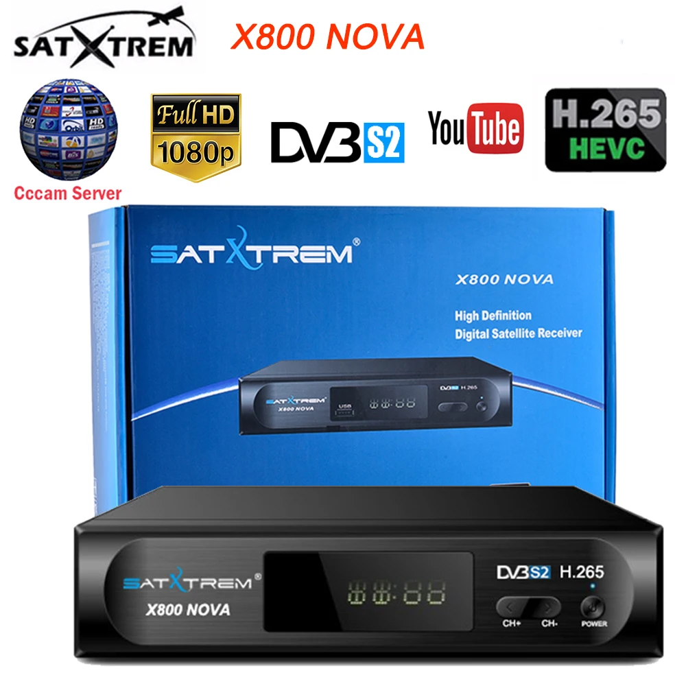 Ali3521 Chips SATXTREM X800 NOVA Satellite TV Receiver H.265 1080P HD DVB-S2 Support 1 Year 5 lines Cccam pk V8 NOVA Ali3521 Chips SATXTREM X800 NOVA Satellite TV Receiver H.265 1080P HD DVB-S2 Support 1 Year 5 lines Cccam pk V8 NOVA