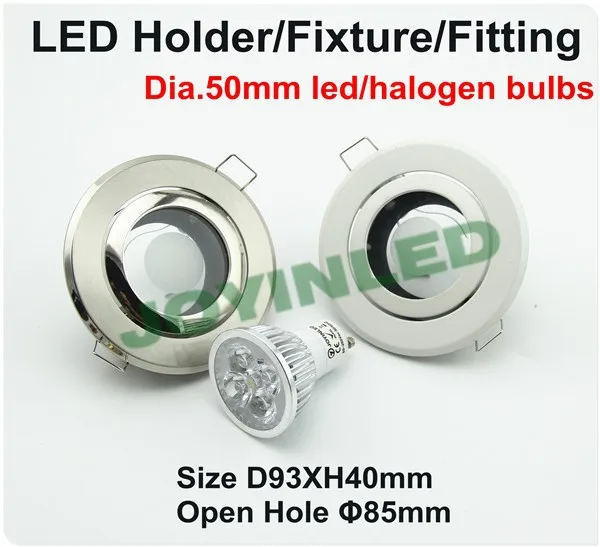 Лучшее качество Встраиваемый светодиодный светильник 50 мм держатель лампы gu10 mr16 светильник с сатиновой рамой