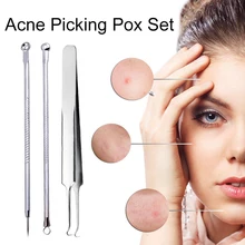 Для ухода за кожей, против акне игла портативный серебристый подбородок основной прыщи блимист экстрактор Антибактериальная нержавеющая сталь Нос лоб