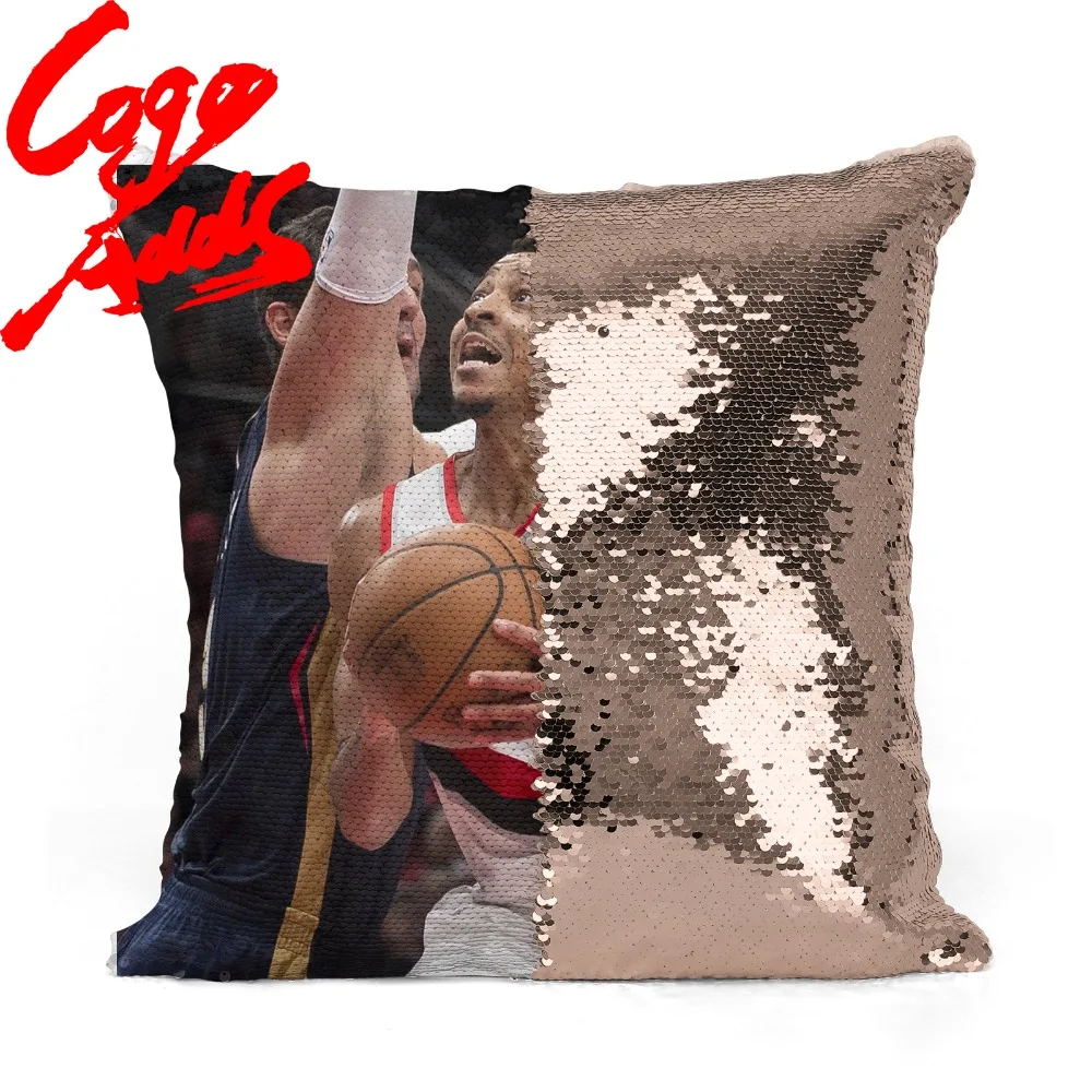 

C.J. McCollum room wedding decoration bridesmaid flower girl custom personalized magic sequin pillow case cover gift