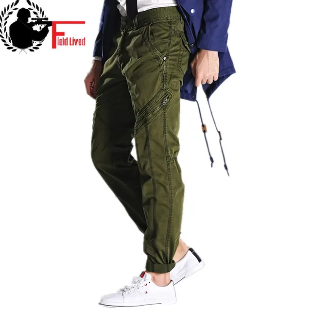 Army Green Men's Military Pants Slim Fit Work Cargo Pants