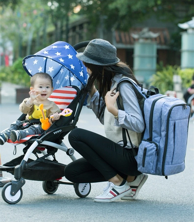 Модная, для детских подгузников сумки для рюкзак с надписью MOM Материнство мамы коляска Организатор Большой подгузник