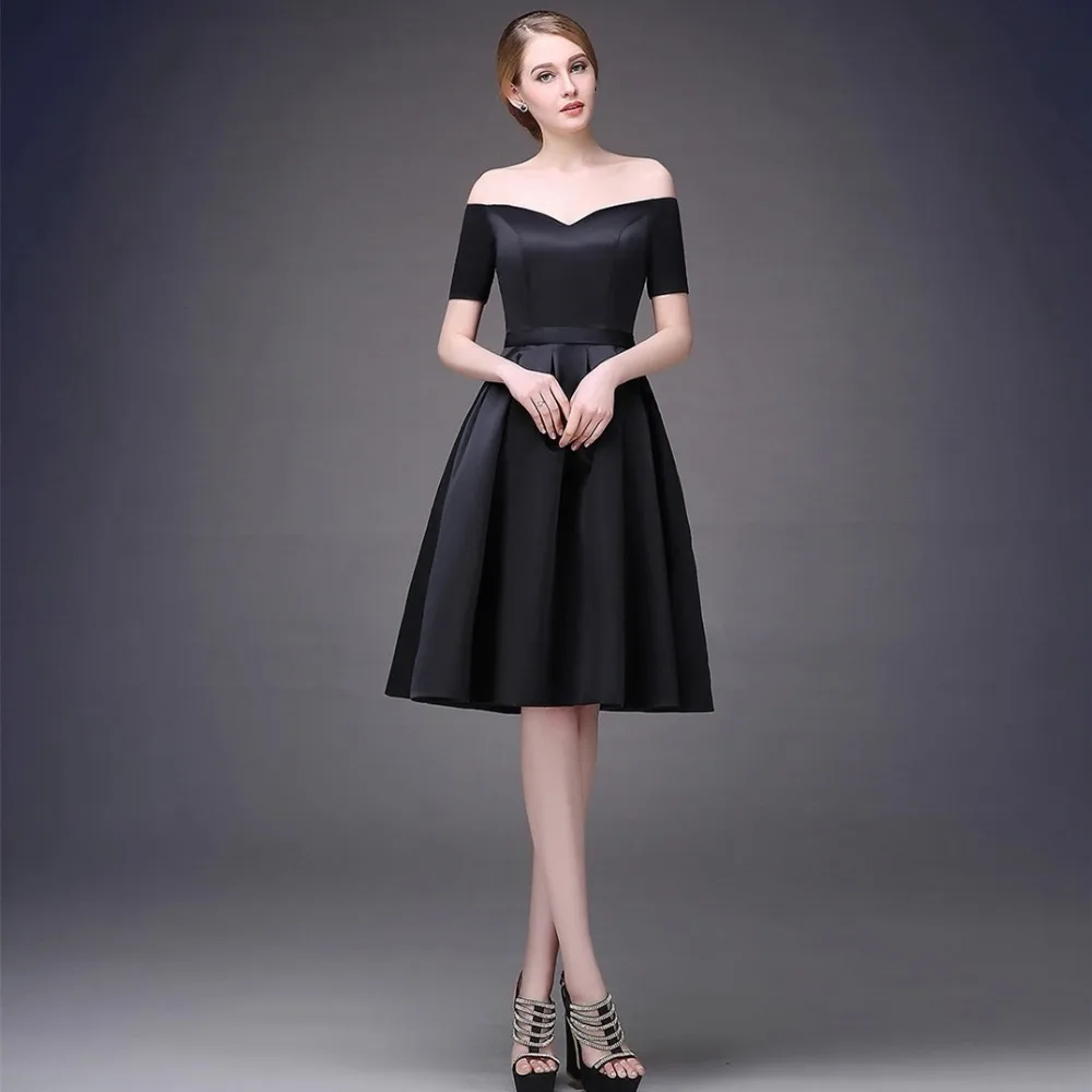 Vestido negro formal corto Clearance